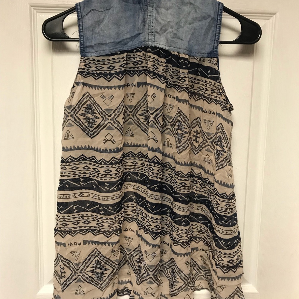 Blue jean and see through button up top